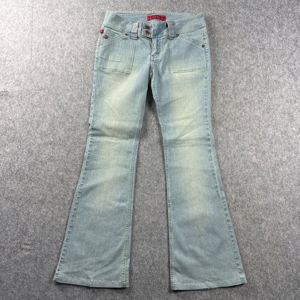 YMI‎ Jeans Womens Size 9 Light Wash Low Rise Retro Bootcut Flare Stretch Y2K 90s